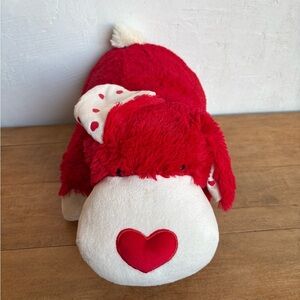 Red and White Plush Dog with Heart 19 inch pillow pets 2010 valentines